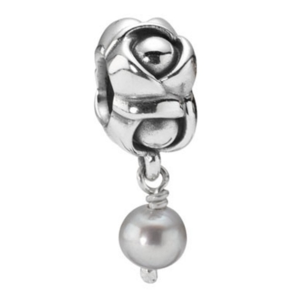 Pandora grey pearl My Wish retired dangled charm - Picture 1 of 3